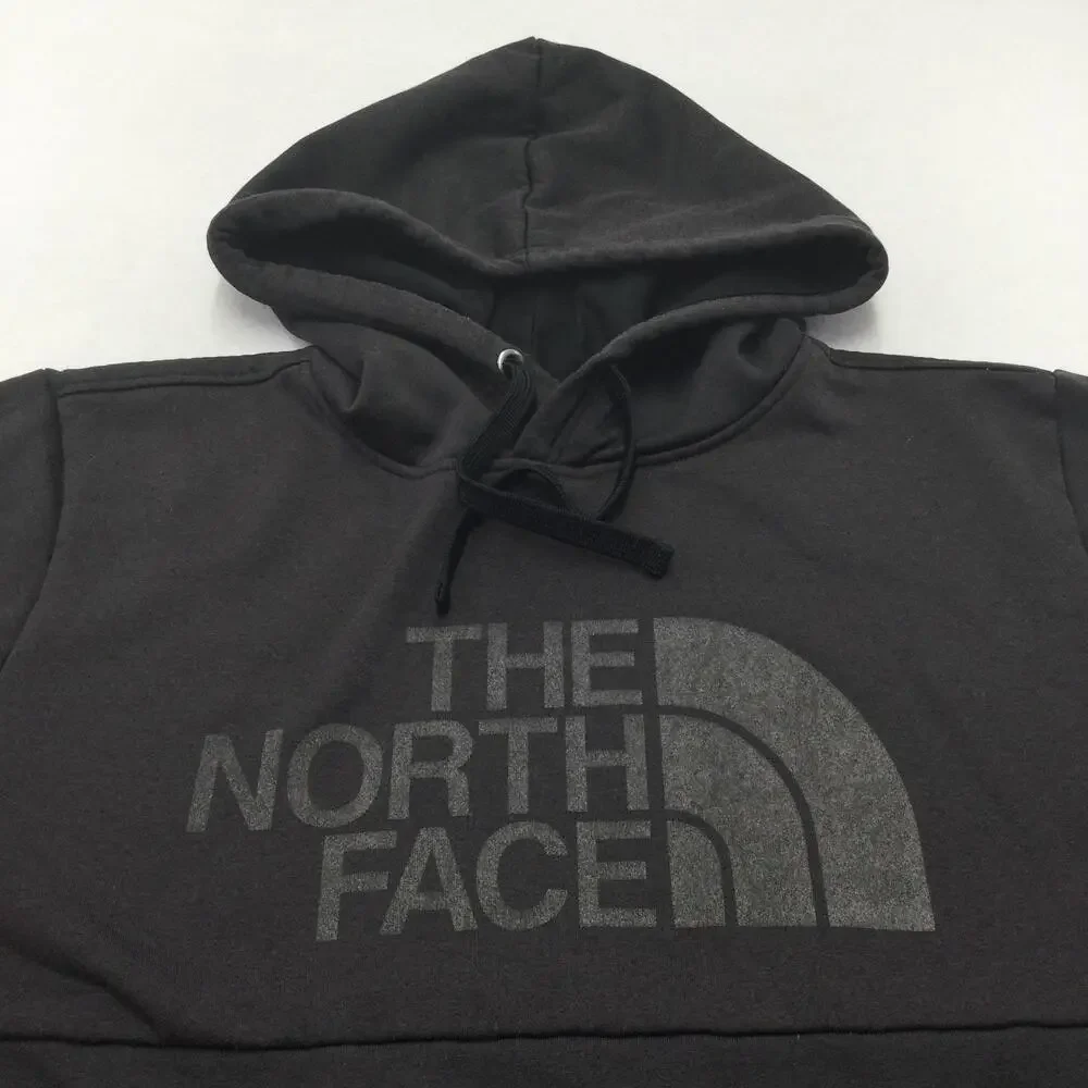 The North Face Hoodie Mens X-Large Gray Fleece Pullover Sweatshirt Logo Kangaroo